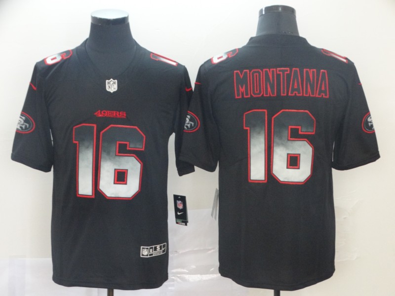 Men's San Francisco 49ers #16 Joe Montana Black Authentic Jersey